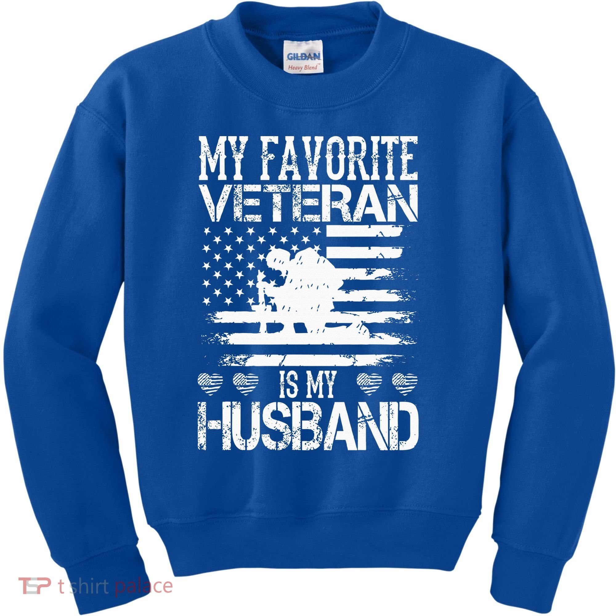My Favorite Veteran Is My Husband Military Kids Sweatshirt