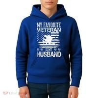 My Favorite Veteran Is My Husband Military Kids Hoodie thumb 4