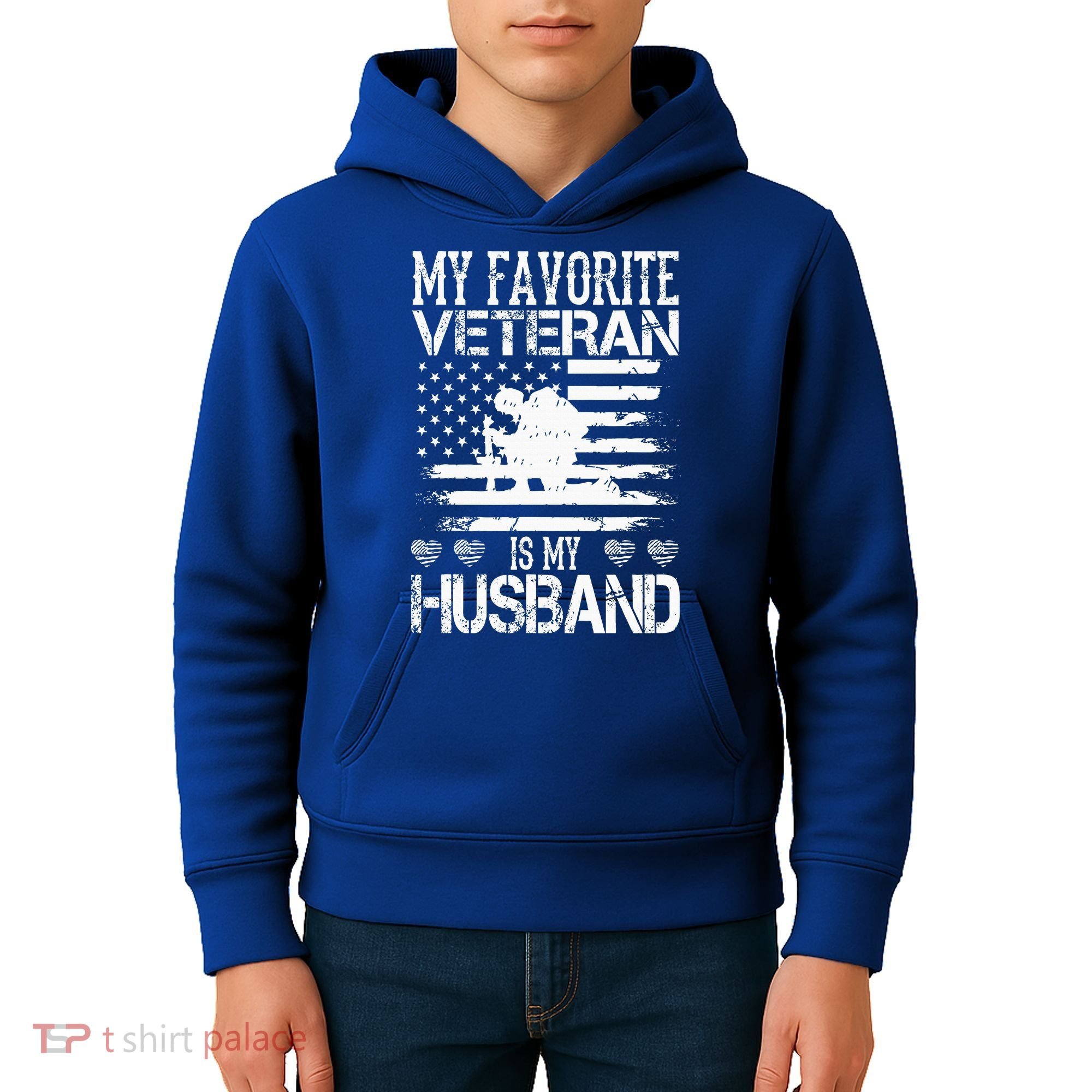 My Favorite Veteran Is My Husband Military Kids Hoodie
