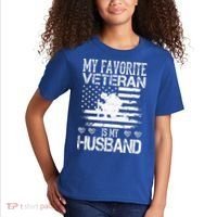My Favorite Veteran Is My Husband Military Kids T-Shirt thumb 2