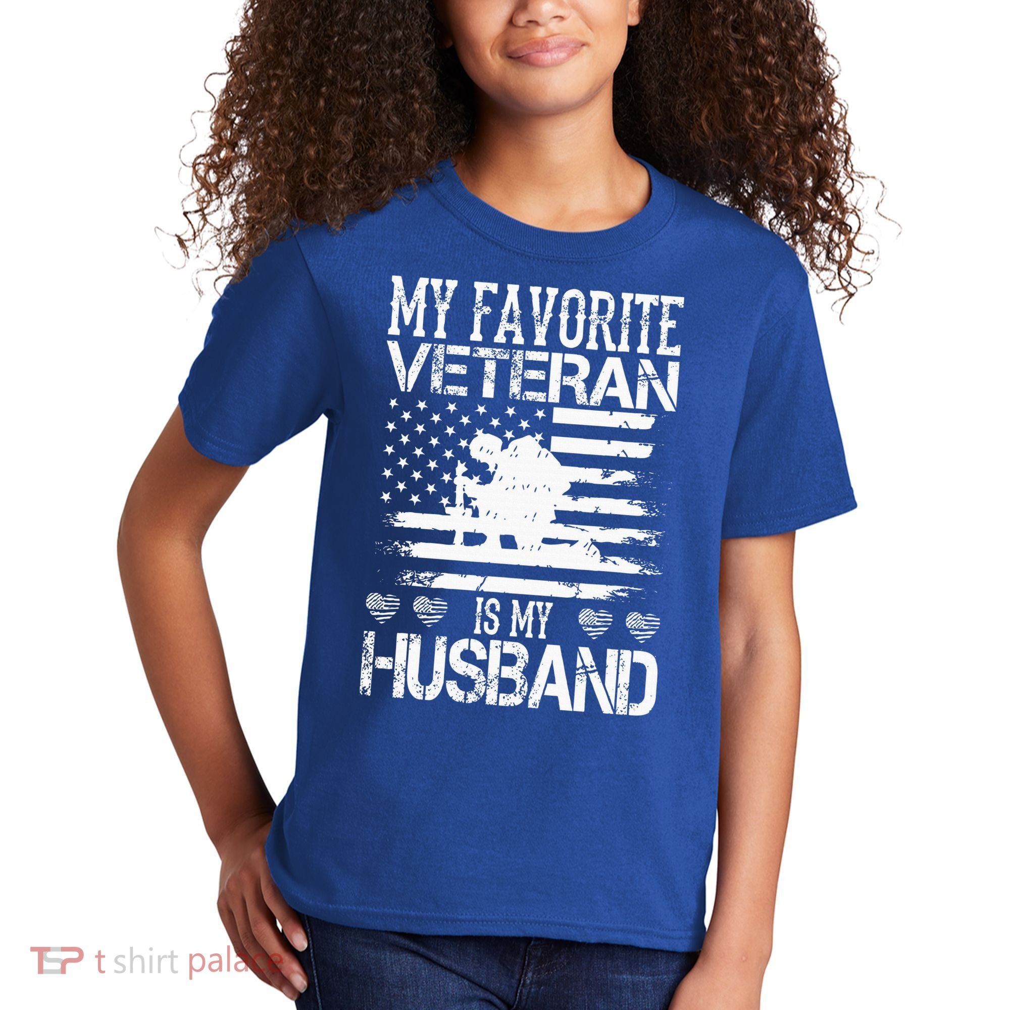 My Favorite Veteran Is My Husband Military Kids T-Shirt