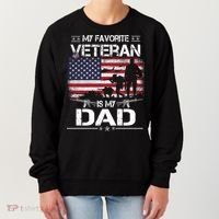 My Favorite Veteran Is My Dad Gift Flag Father Veterans Day Funny Gift Women's Sweatshirt thumb 0
