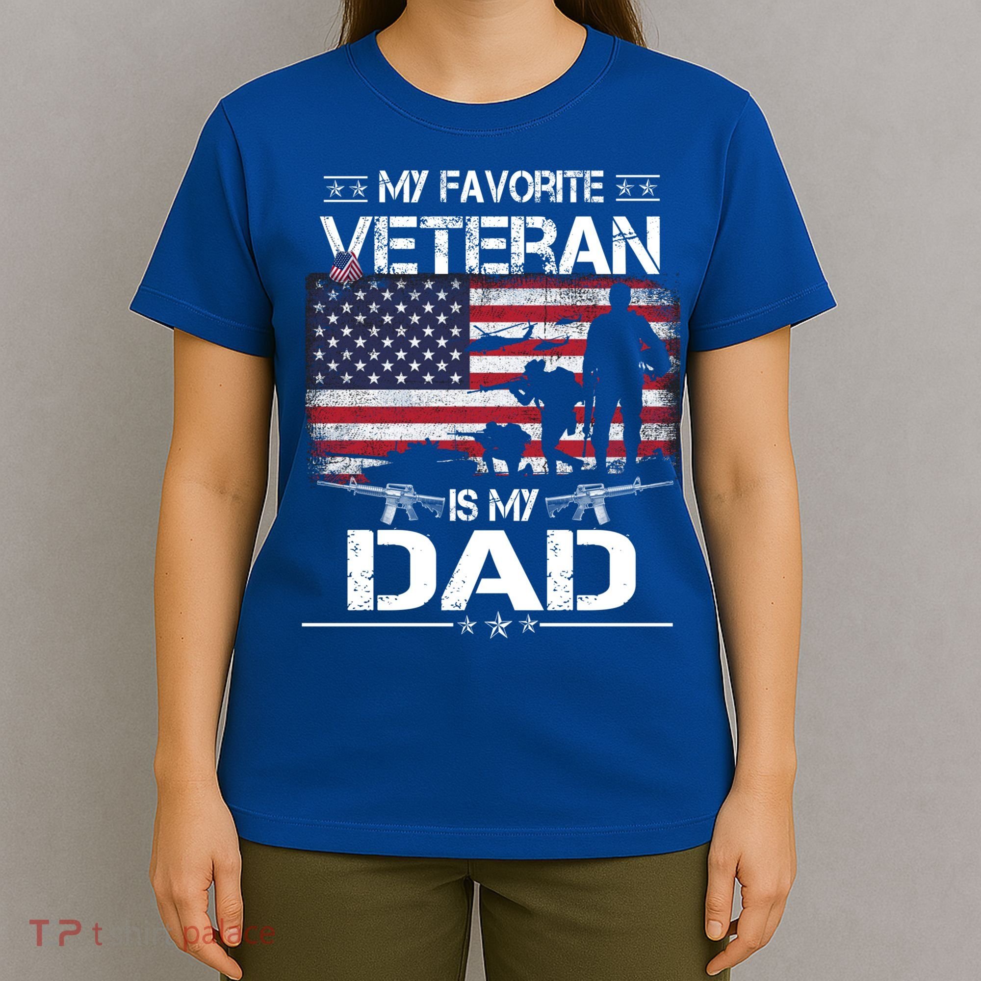 My Favorite Veteran Is My Dad Gift Flag Father Veterans Day Funny Gift T-Shirt