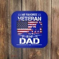My Favorite Veteran Is My Dad Gift Flag Father Veterans Day Funny Gift Coaster thumb 0