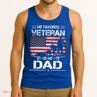 My Favorite Veteran Is My Dad Gift Flag Father Veterans Day Funny Gift Tank Top thumb 3
