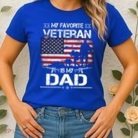 My Favorite Veteran Is My Dad Gift Flag Father Veterans Day Funny Gift Women's T-Shirt thumb 2
