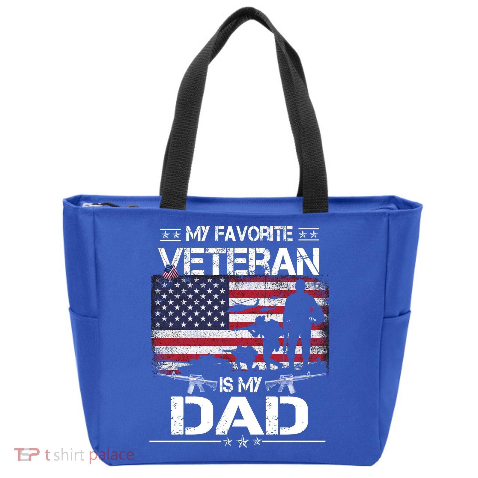 My Favorite Veteran Is My Dad Gift Flag Father Veterans Day Funny Gift Tote Bag