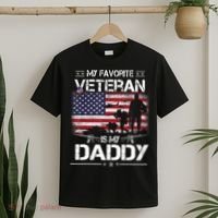 My Favorite Veteran Is My Daddy Flag Father Veterans Day T-Shirt thumb 2