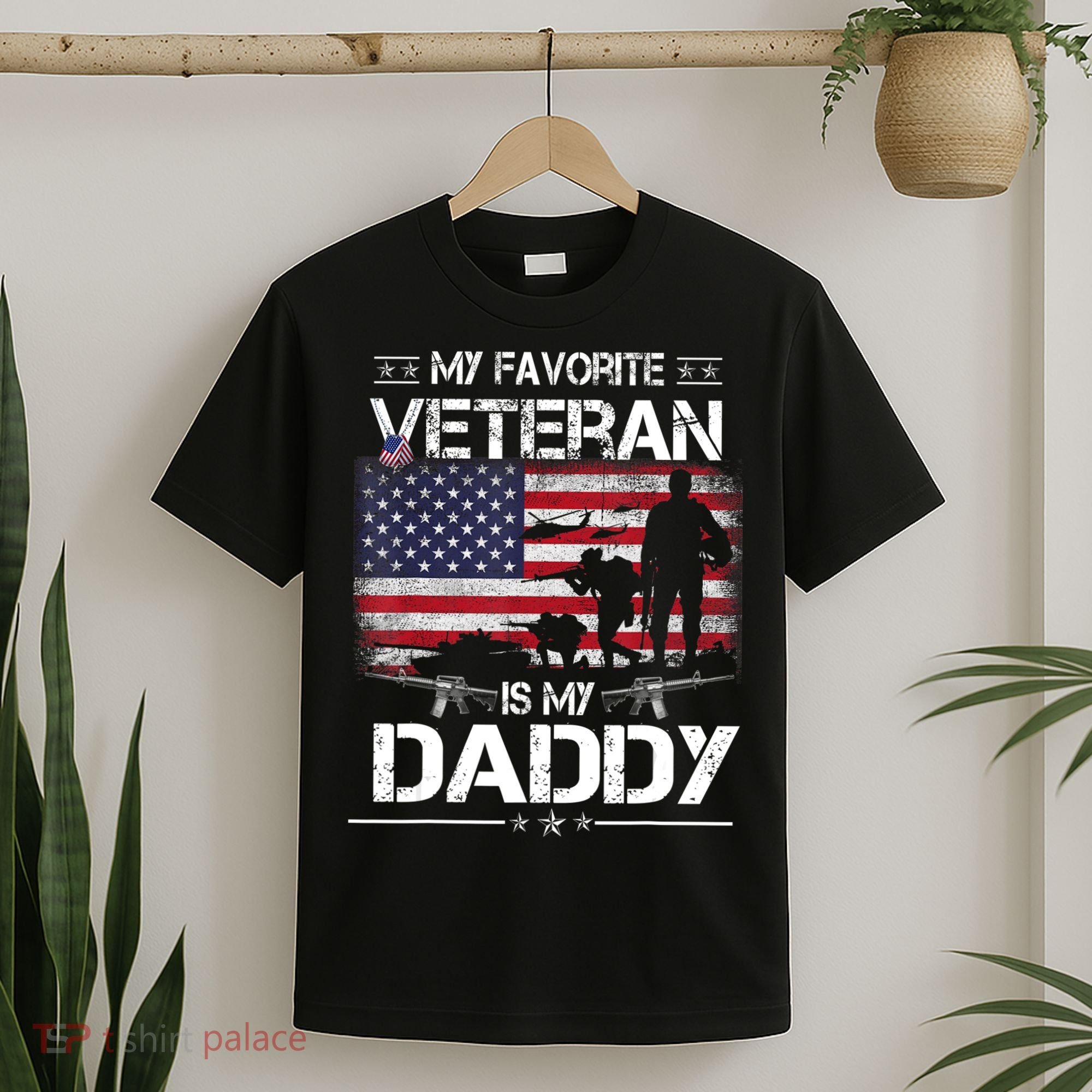 My Favorite Veteran Is My Daddy Flag Father Veterans Day T-Shirt