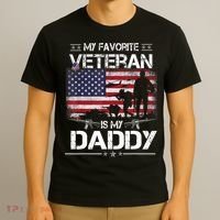 My Favorite Veteran Is My Daddy Flag Father Veterans Day T-Shirt thumb 3