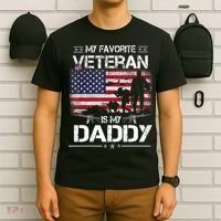 My Favorite Veteran Is My Daddy Flag Father Veterans Day T-Shirt thumb 6