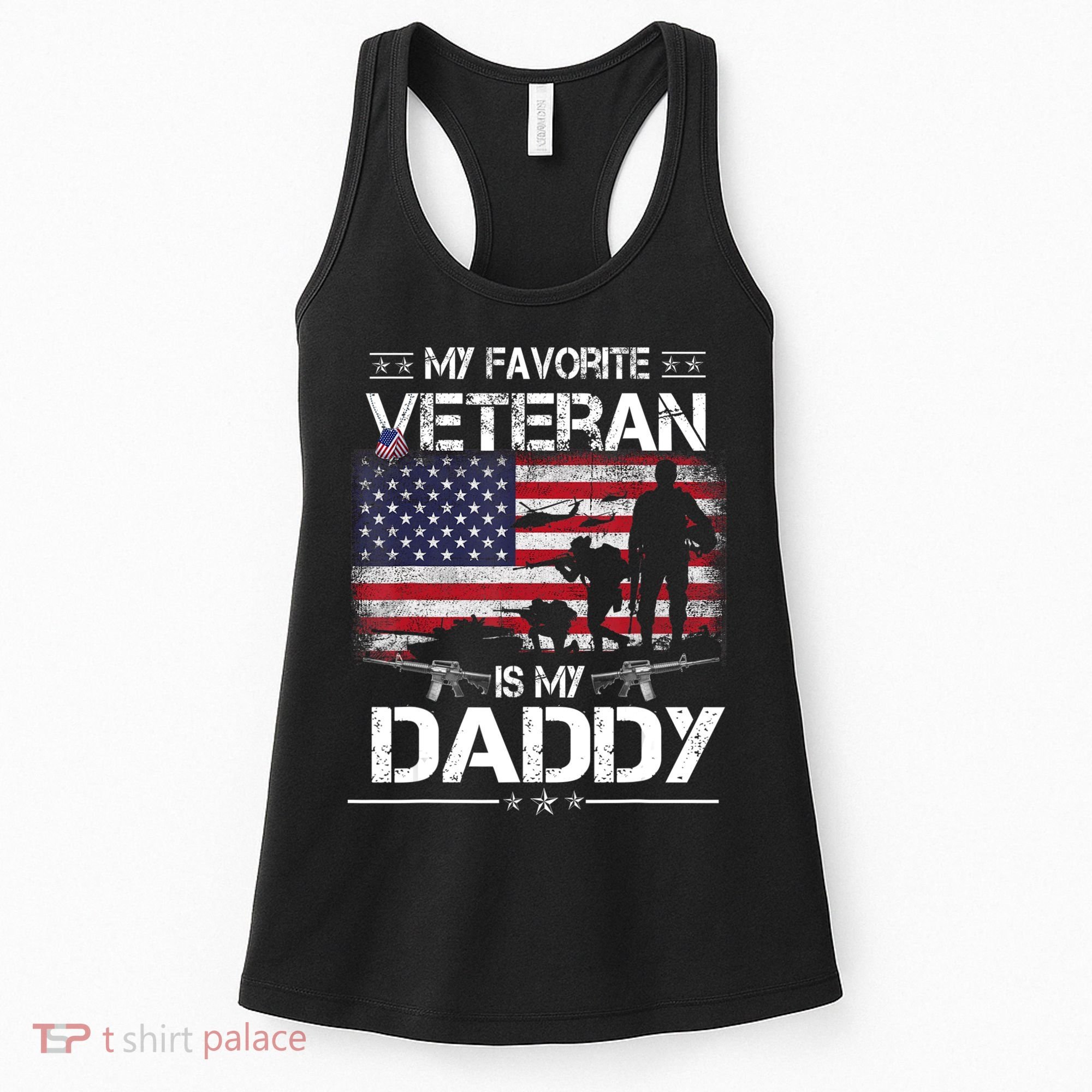 My Favorite Veteran Is My Daddy Flag Father Veterans Day Women's Tank Top