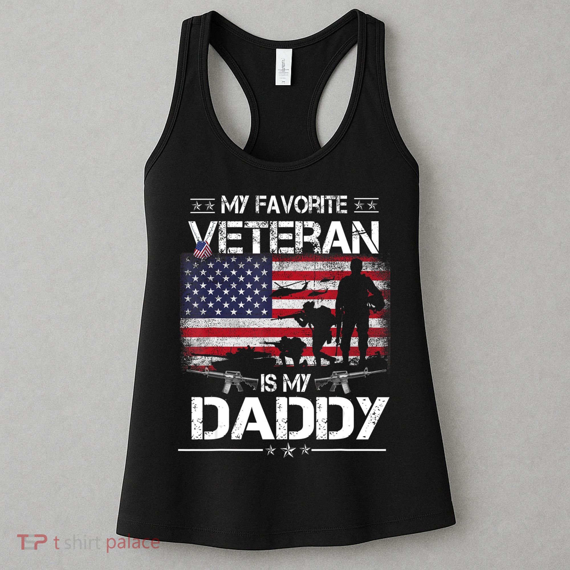 My Favorite Veteran Is My Daddy Flag Father Veterans Day Women's Tank Top