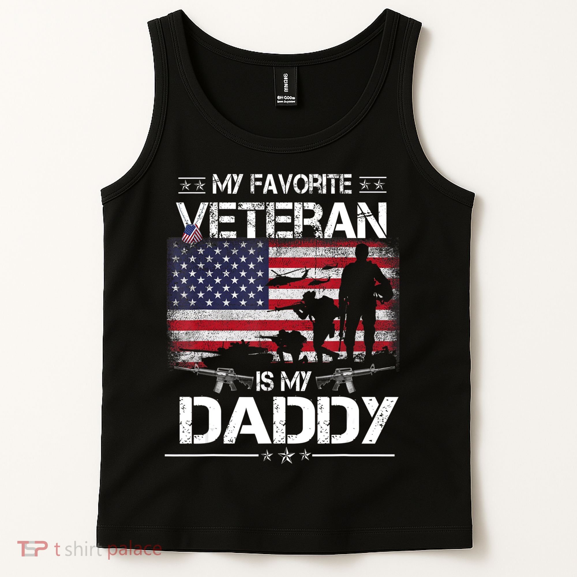 My Favorite Veteran Is My Daddy Flag Father Veterans Day Tank Top