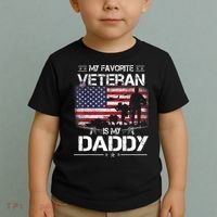 My Favorite Veteran Is My Daddy Flag Father Veterans Day Toddler T-Shirt thumb 2