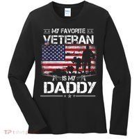 My Favorite Veteran Is My Daddy Flag Father Veterans Day Women's Long Sleeve Shirt thumb 0