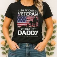 My Favorite Veteran Is My Daddy Flag Father Veterans Day Women's T-Shirt thumb 2