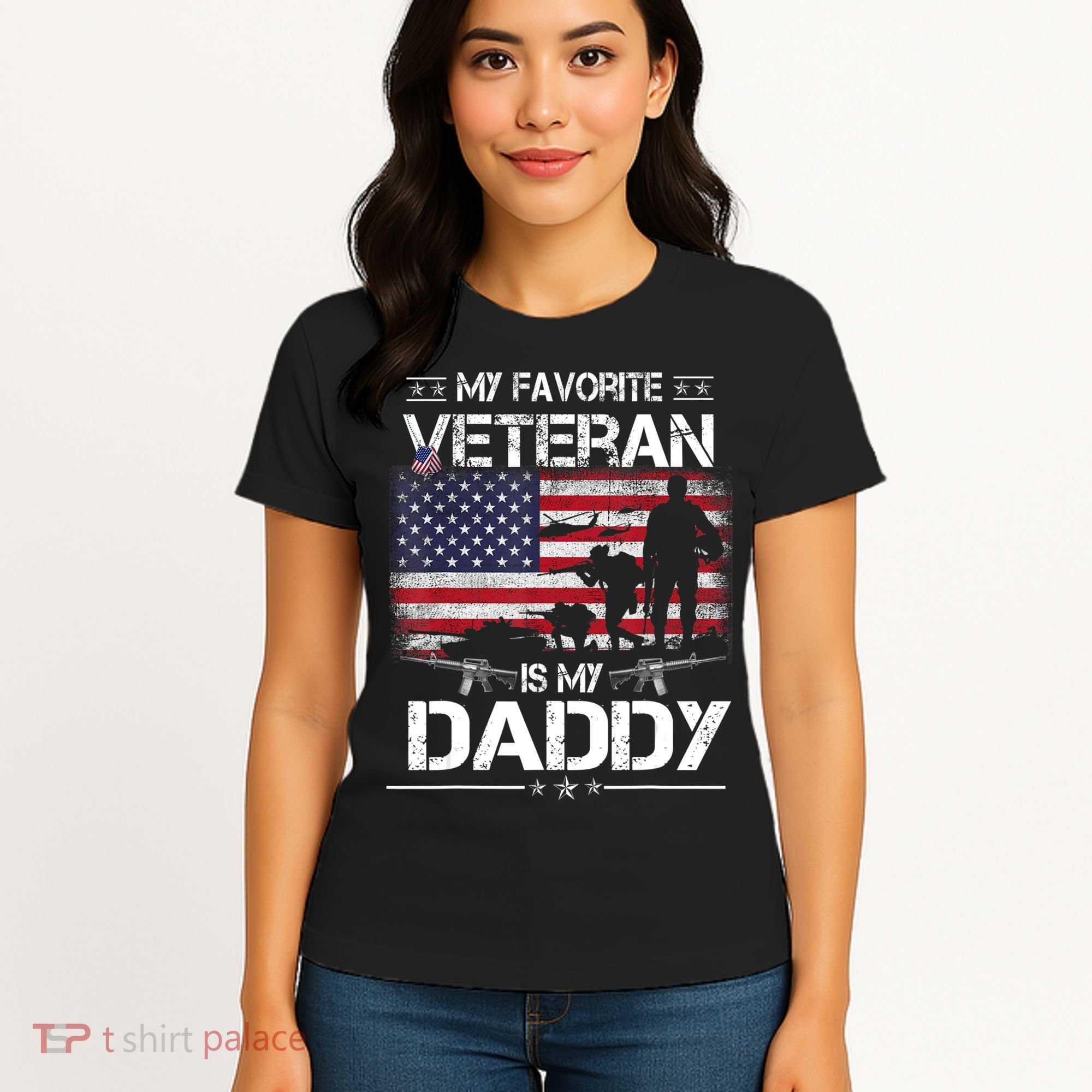 My Favorite Veteran Is My Daddy Flag Father Veterans Day Women's T-Shirt
