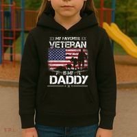 My Favorite Veteran Is My Daddy Flag Father Veterans Day Kids Hoodie thumb 3