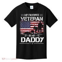 My Favorite Veteran Is My Daddy Flag Father Veterans Day Kids T-Shirt thumb 0