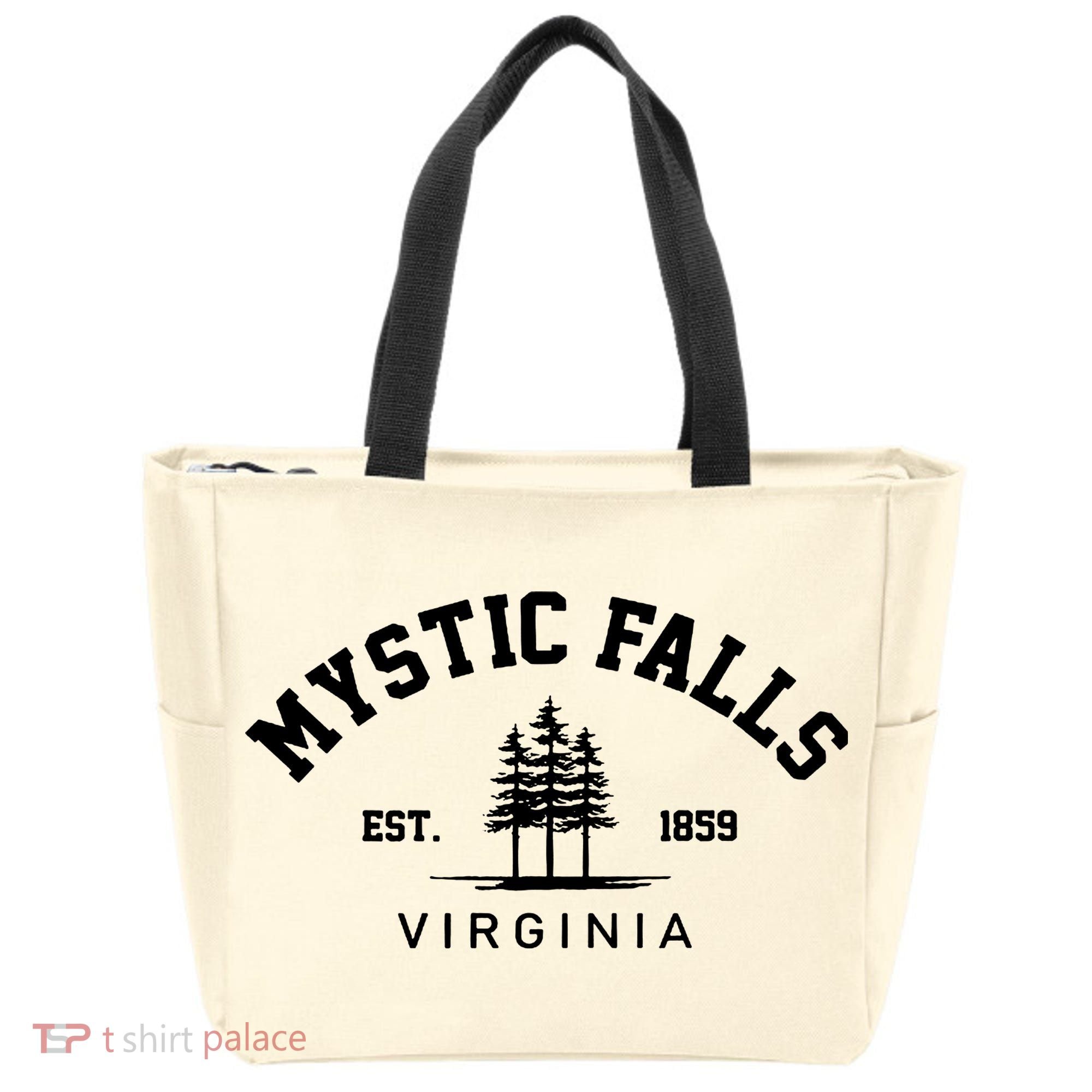 Mystic Falls Virginia Salvatore Stefan Damon Vampire Fan Gift Tote Bag