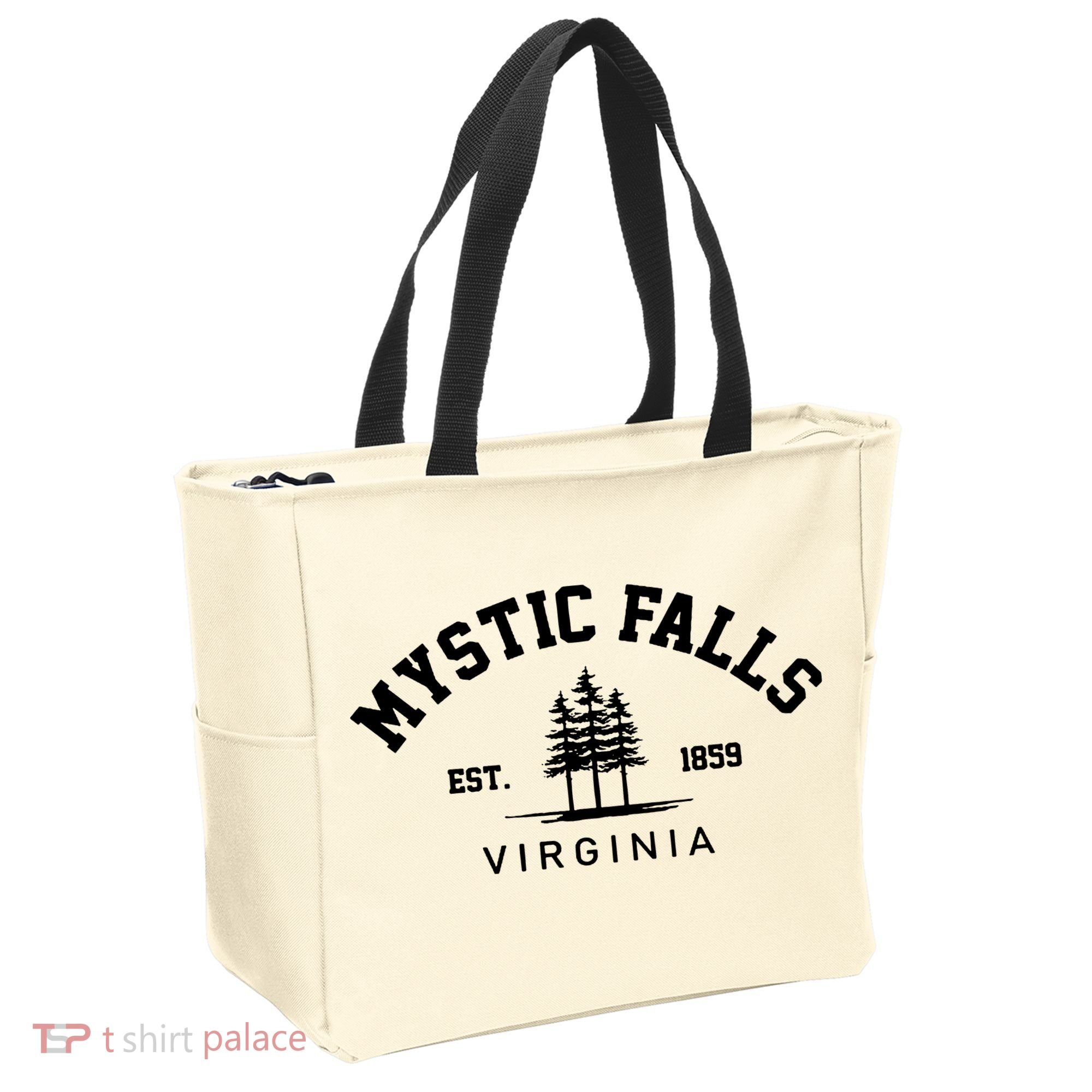 Mystic Falls Virginia Salvatore Stefan Damon Vampire Fan Gift Tote Bag