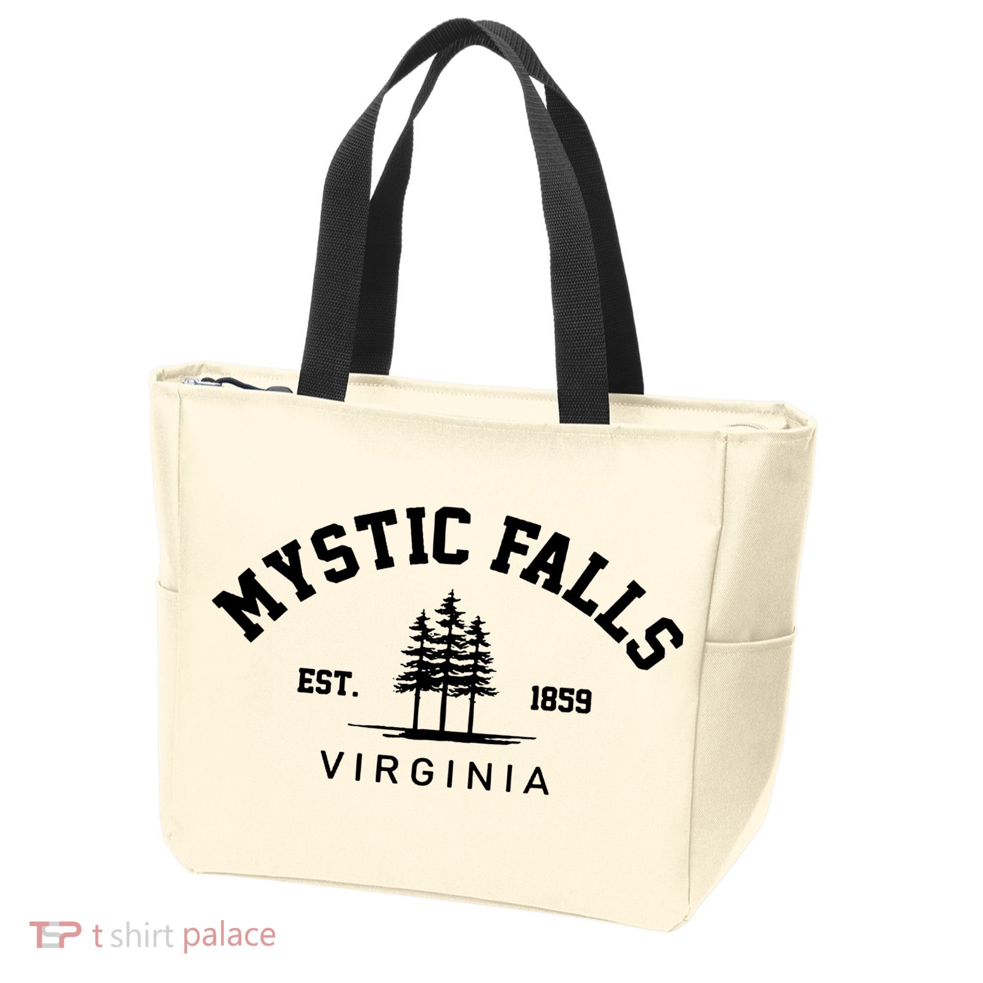 Mystic Falls Virginia Salvatore Stefan Damon Vampire Fan Gift Tote Bag