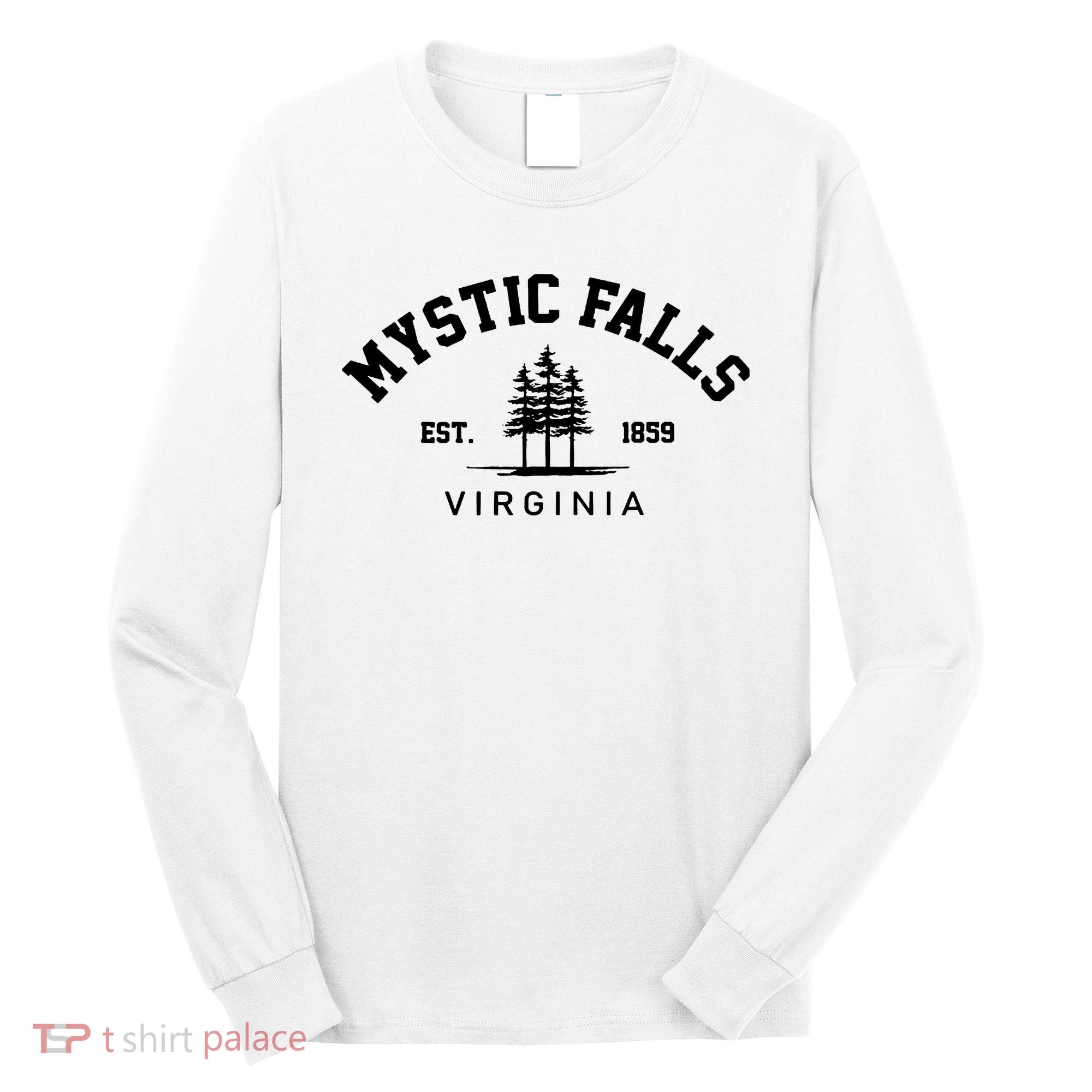 Mystic Falls Virginia Salvatore Stefan Damon Vampire Fan Gift Long Sleeve Shirt