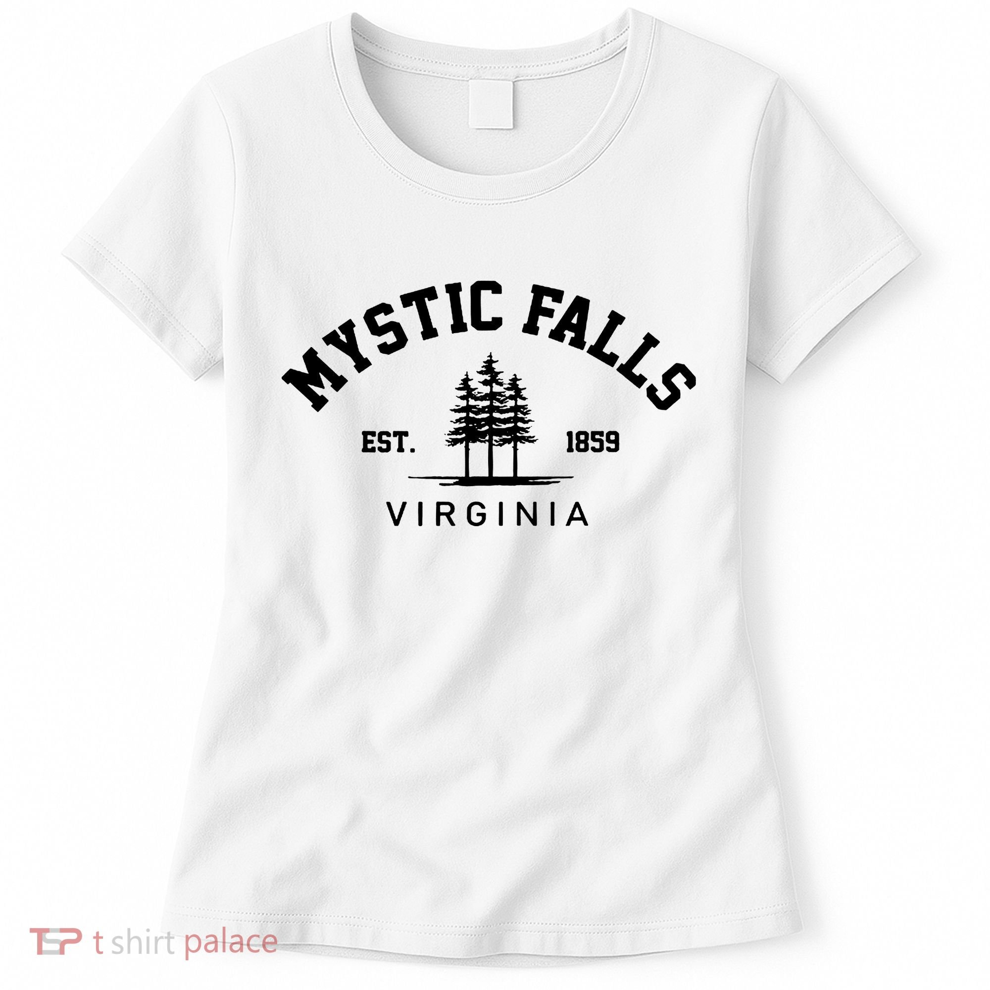 Mystic Falls Virginia Salvatore Stefan Damon Vampire Fan Gift Women's T-Shirt