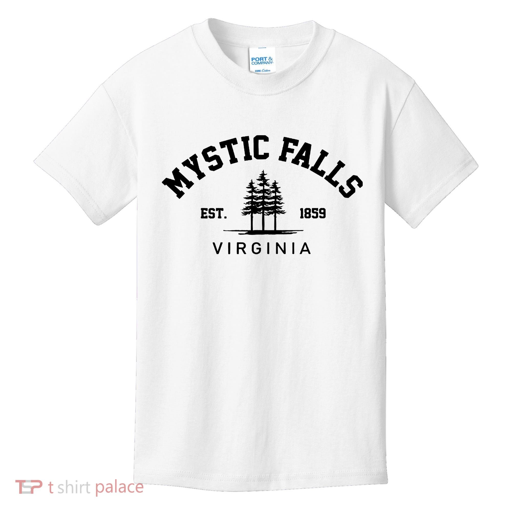 Mystic Falls Virginia Salvatore Stefan Damon Vampire Fan Gift Kids T-Shirt