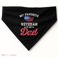 My Favorite Veteran Is My Dad Military Veterans Day USA-Made Doggie Bandana thumb 0