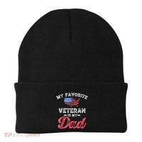 My Favorite Veteran Is My Dad Military Veterans Day Beanie thumb 0