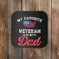 My Favorite Veteran Is My Dad Military Veterans Day Coaster thumb 0