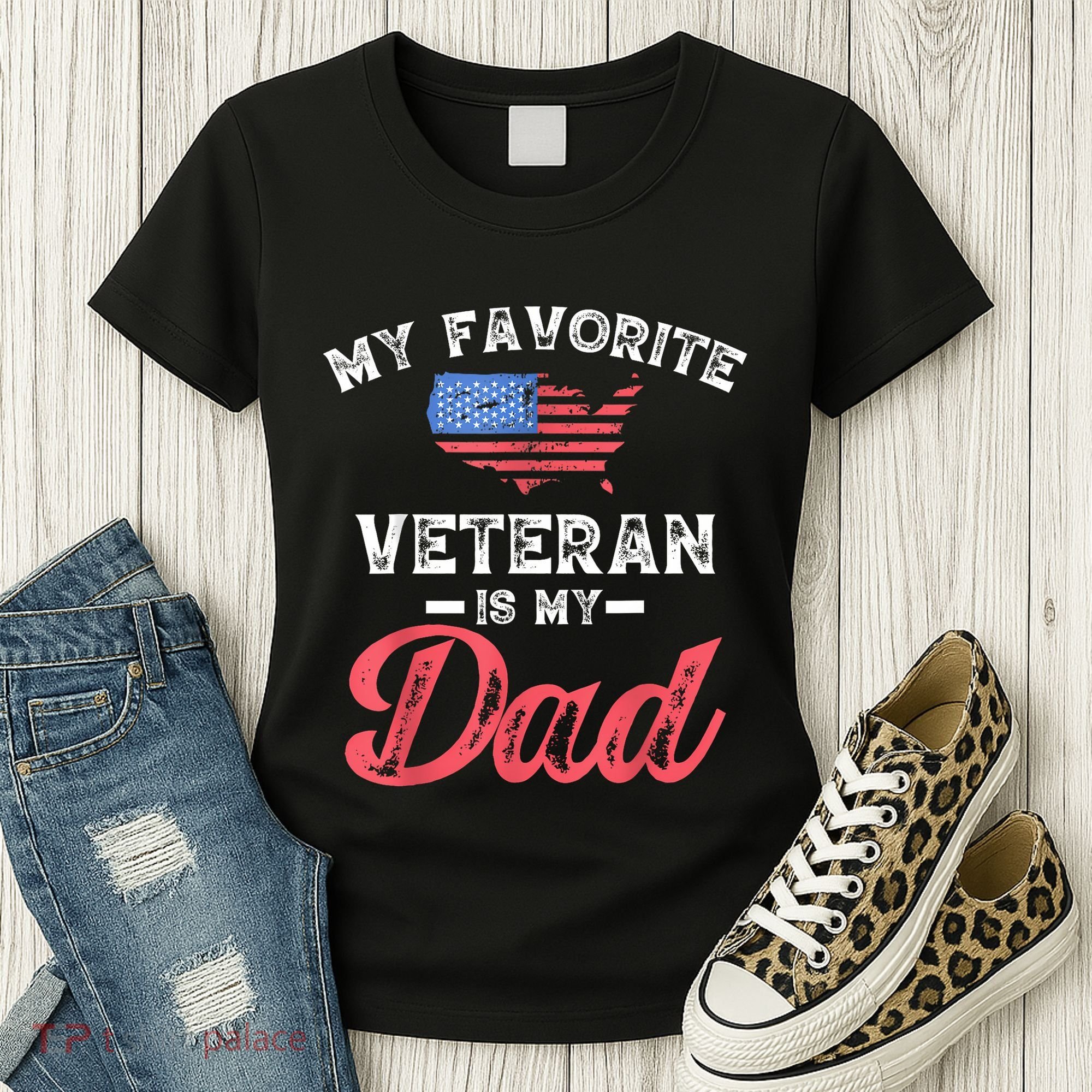 My Favorite Veteran Is My Dad Military Veterans Day Women's T-Shirt
