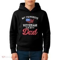 My Favorite Veteran Is My Dad Military Veterans Day Kids Hoodie thumb 4