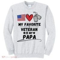 My Favorite Veteran Is My Papa Father Veterans Day Sweatshirt thumb 0