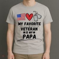 My Favorite Veteran Is My Papa Father Veterans Day T-Shirt thumb 3