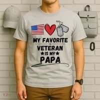 My Favorite Veteran Is My Papa Father Veterans Day T-Shirt thumb 6