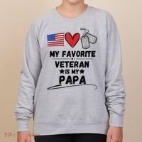 My Favorite Veteran Is My Papa Father Veterans Day Women's Sweatshirt thumb 0