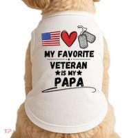 My Favorite Veteran Is My Papa Father Veterans Day Doggie Tank thumb 0