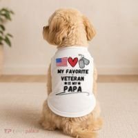 My Favorite Veteran Is My Papa Father Veterans Day Doggie Tank thumb 2