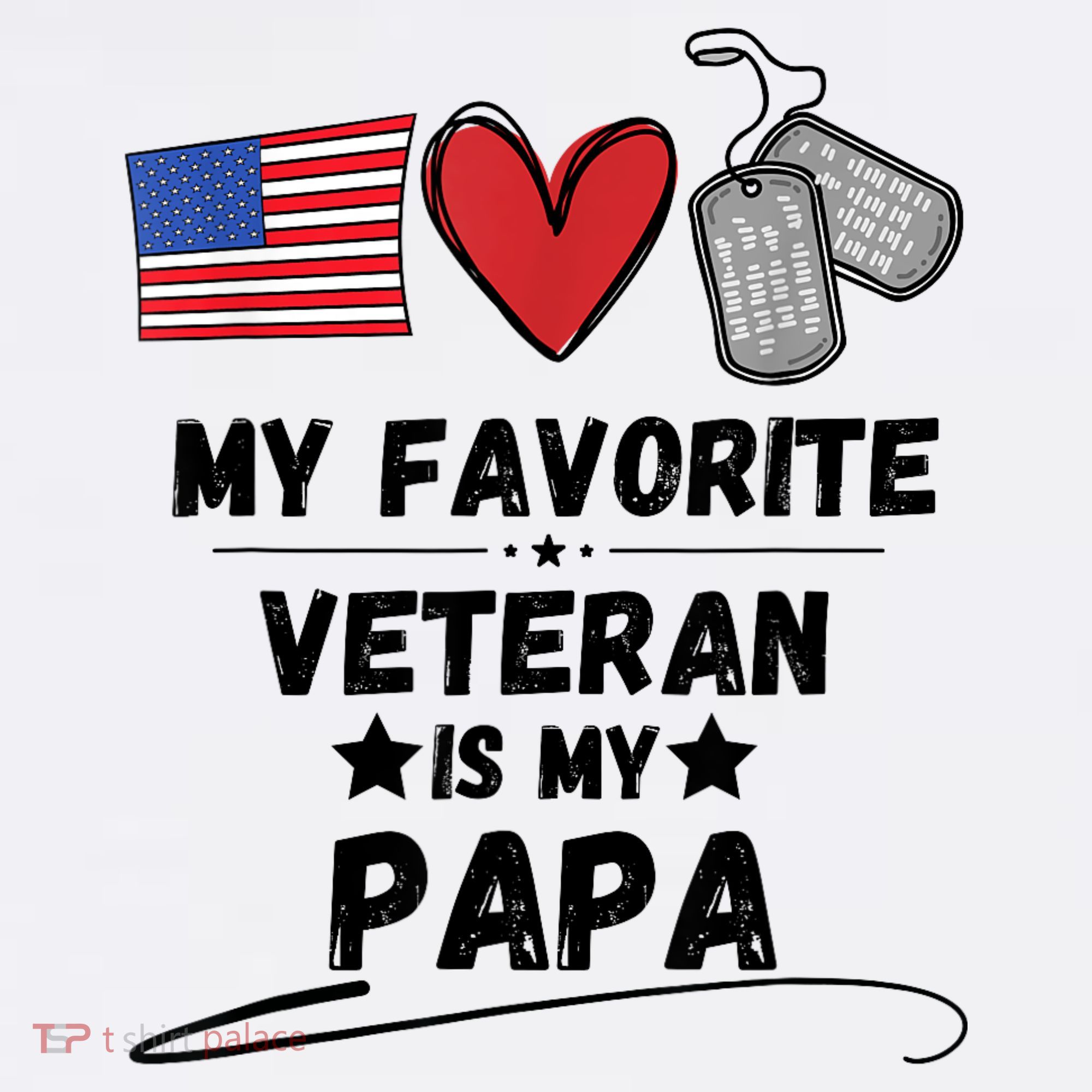 My Favorite Veteran Is My Papa Father Veterans Day Polo
