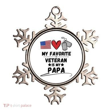 My Favorite Veteran Is My Papa Father Veterans Day Ornament