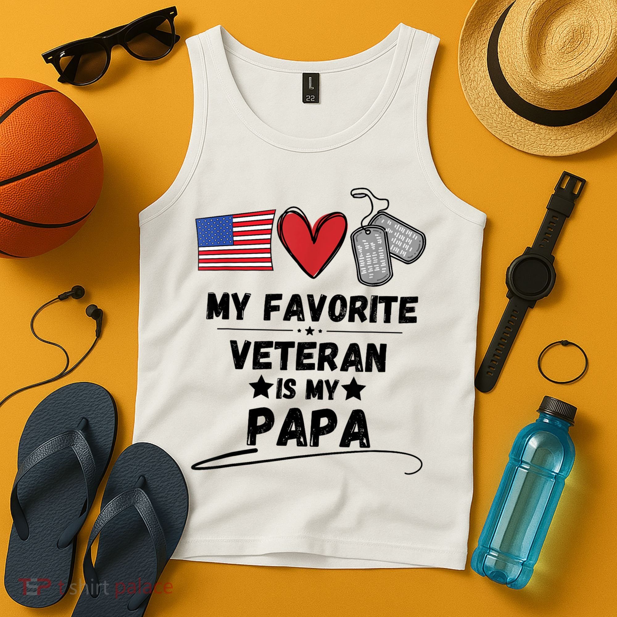 My Favorite Veteran Is My Papa Father Veterans Day Tank Top