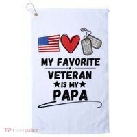 My Favorite Veteran Is My Papa Father Veterans Day Golf Towel thumb 0