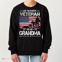 My Favorite Veteran Is My Grandma Cool Gift Flag Mother Veterans Day Funny Gift Women's Sweatshirt thumb 0