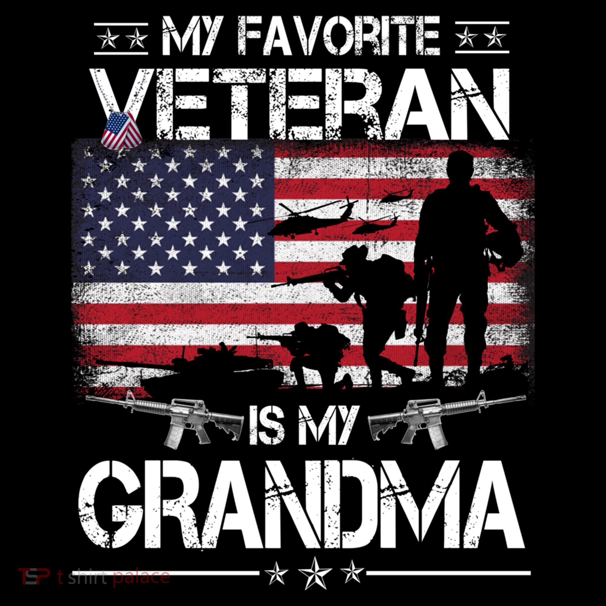 My Favorite Veteran Is My Grandma Cool Gift Flag Mother Veterans Day Funny Gift Coffee Mug