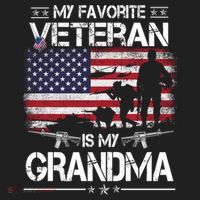 My Favorite Veteran Is My Grandma Cool Gift Flag Mother Veterans Day Funny Gift Golf Towel thumb 3