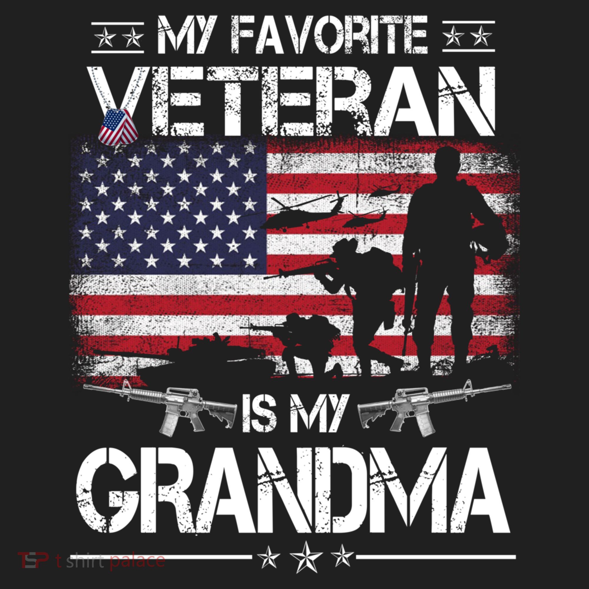My Favorite Veteran Is My Grandma Cool Gift Flag Mother Veterans Day Funny Gift Golf Towel