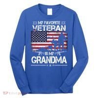 My Favorite Veteran Is My Grandma Cool Gift Flag Mother Veterans Day Funny Gift Long Sleeve Shirt thumb 0